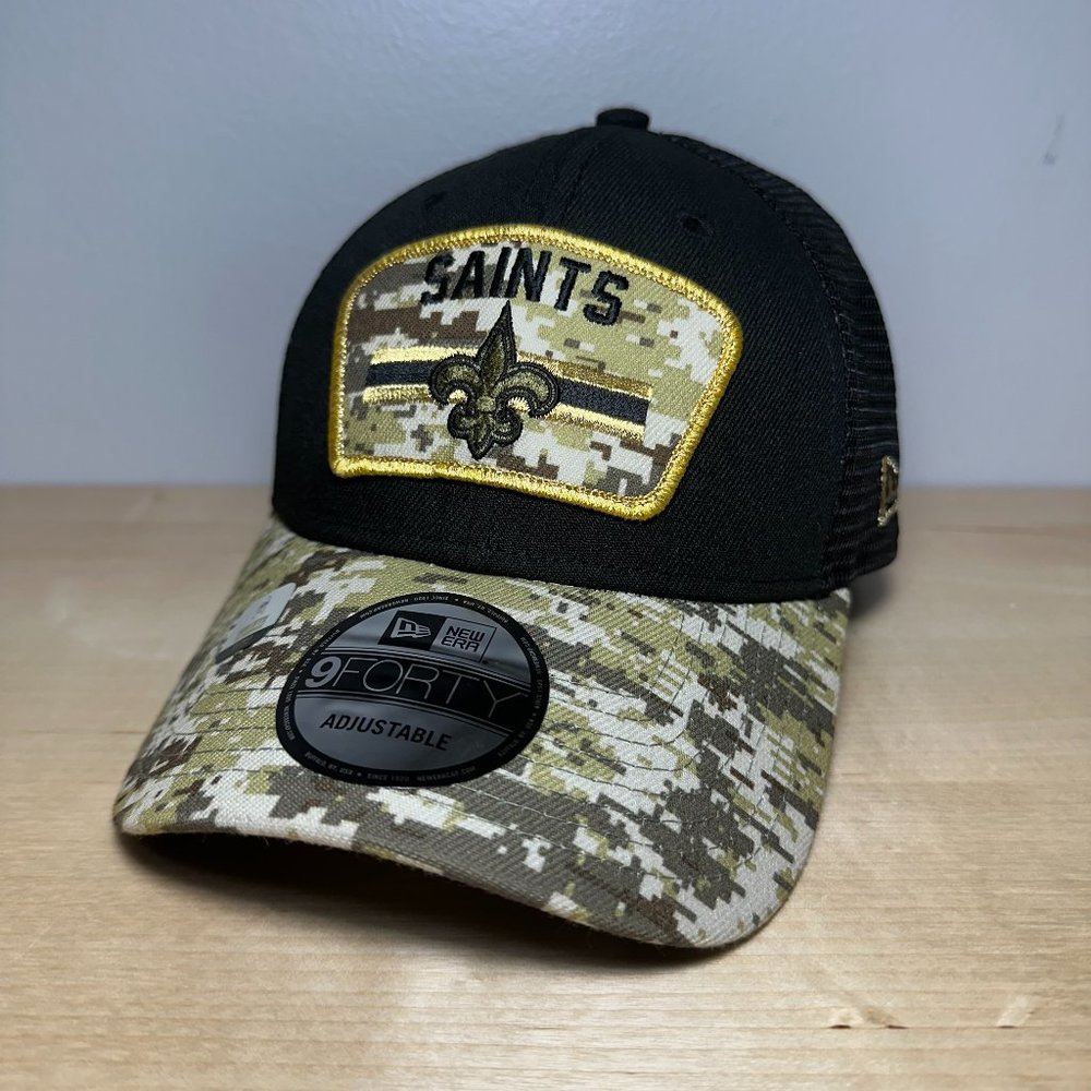 New Orleans Saints Baseball Hat Cap New Era 9Forty Snapback Salute to Service